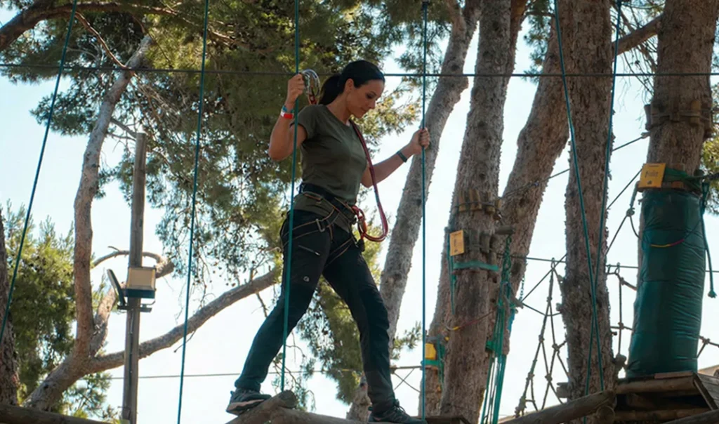 team building zip line course for companies at Bosc Aventura Salou